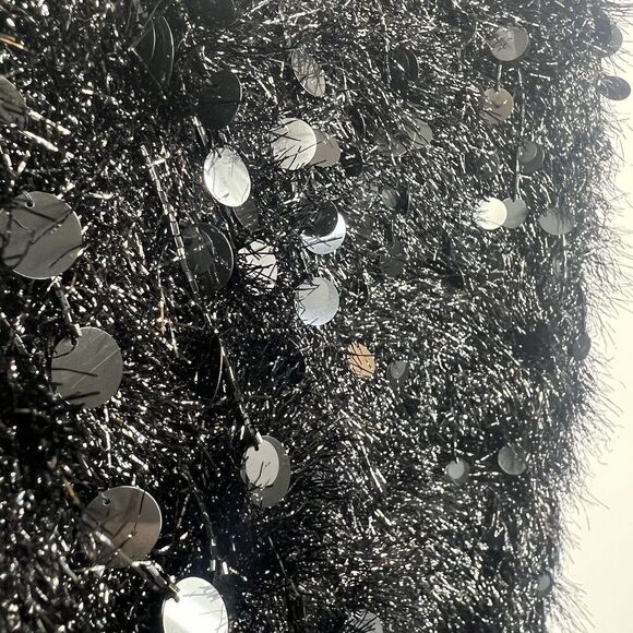 Lafayette 148 NY Black Averie Fringe Sequin Tank Top Sz XS Bling Party Camisole - Picture 9 of 14